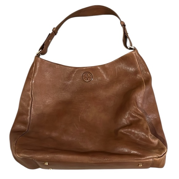 Tory Burch Handbags - Tory Burch Cognac Brown Leather Hobo Handbag Shoulder Bag Classic Vintage